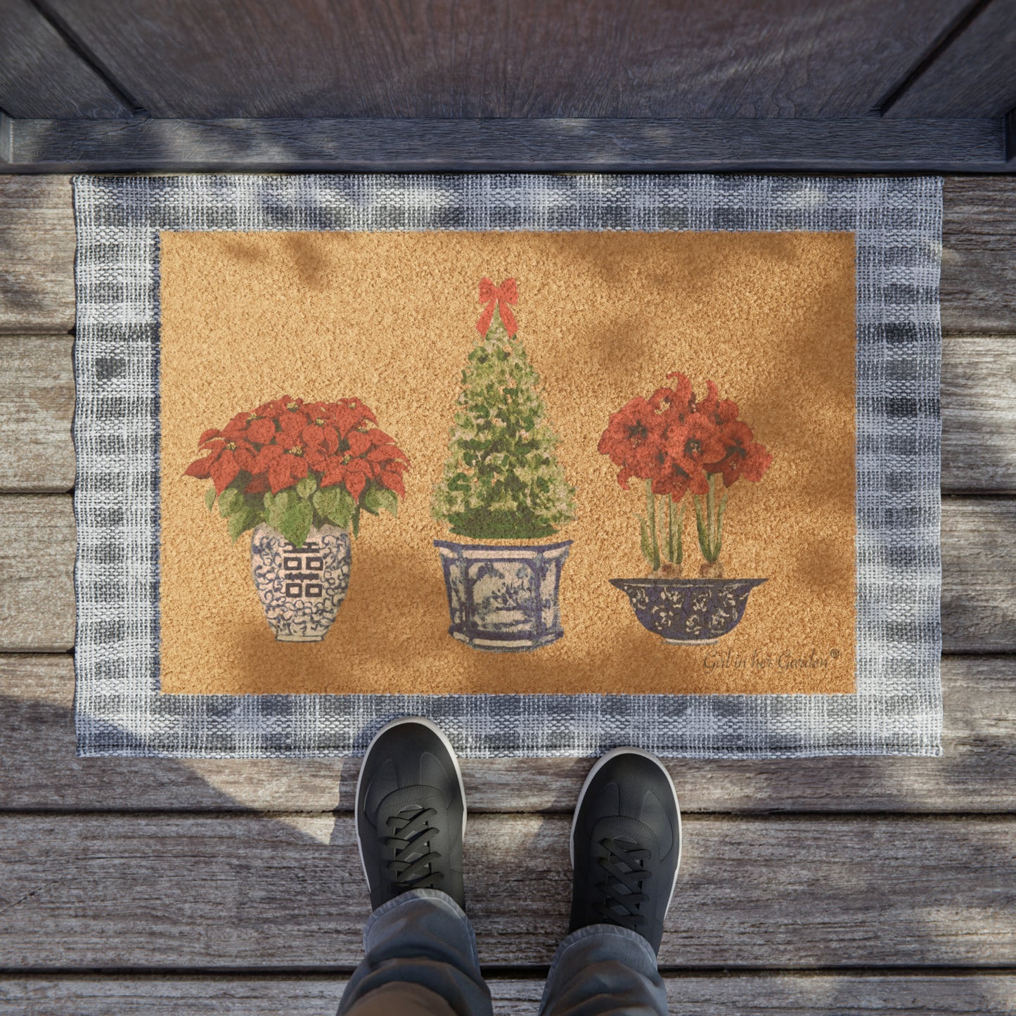 Christmas Trio, Outdoor Coir Fiber Rubber Doormat
