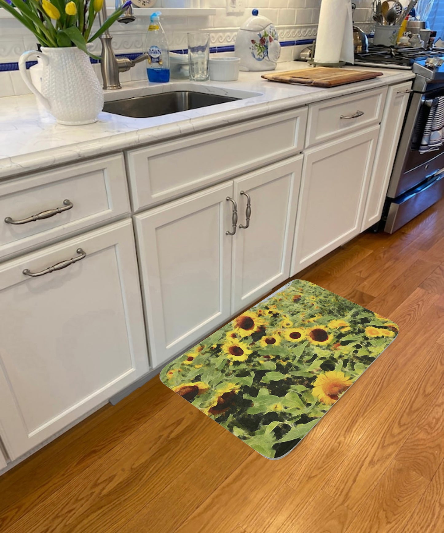 Kitchen, Bath Cushion Mat, Sunflower Field