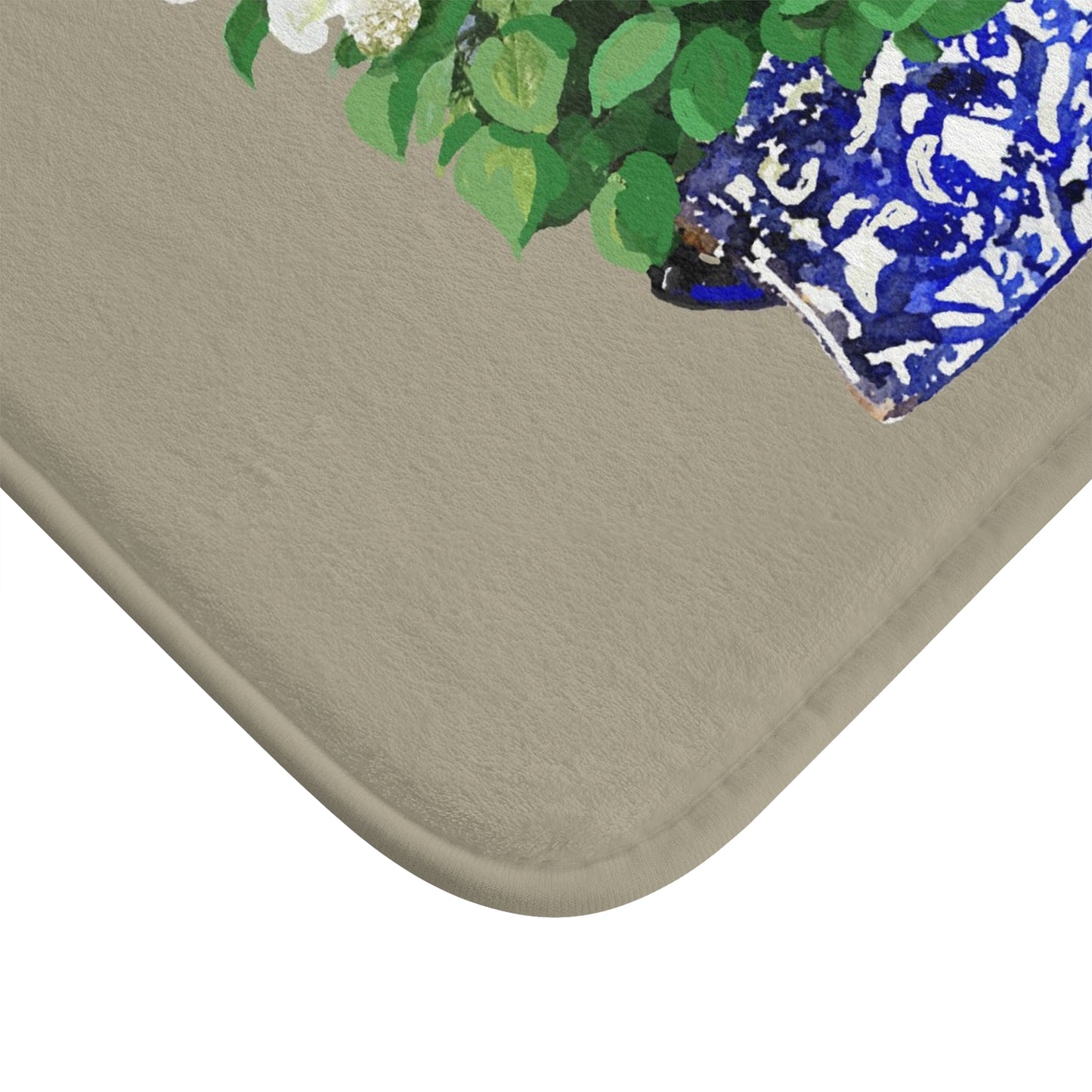 Kitchen, Bath Cushion Mat, Beige Annabelle Blue & White Planter