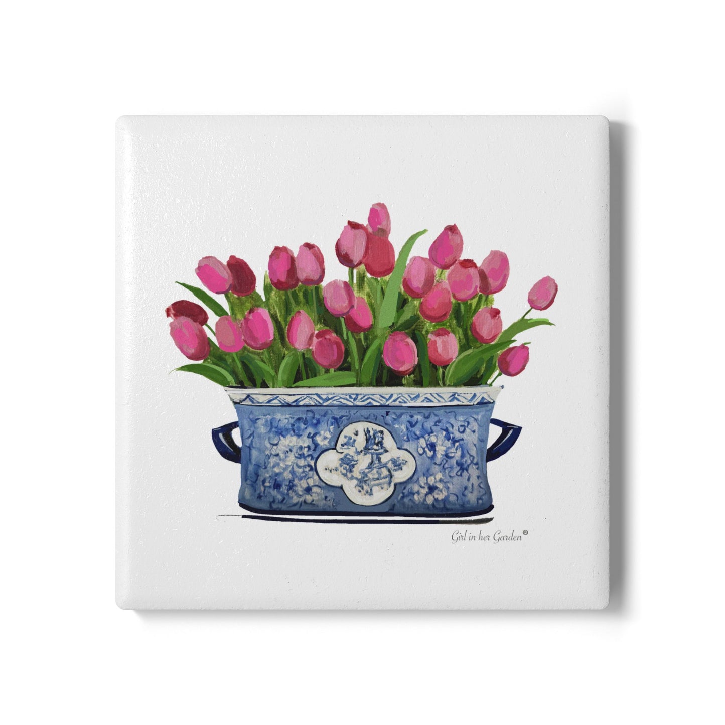 Floral Planter Ceramic Coaster