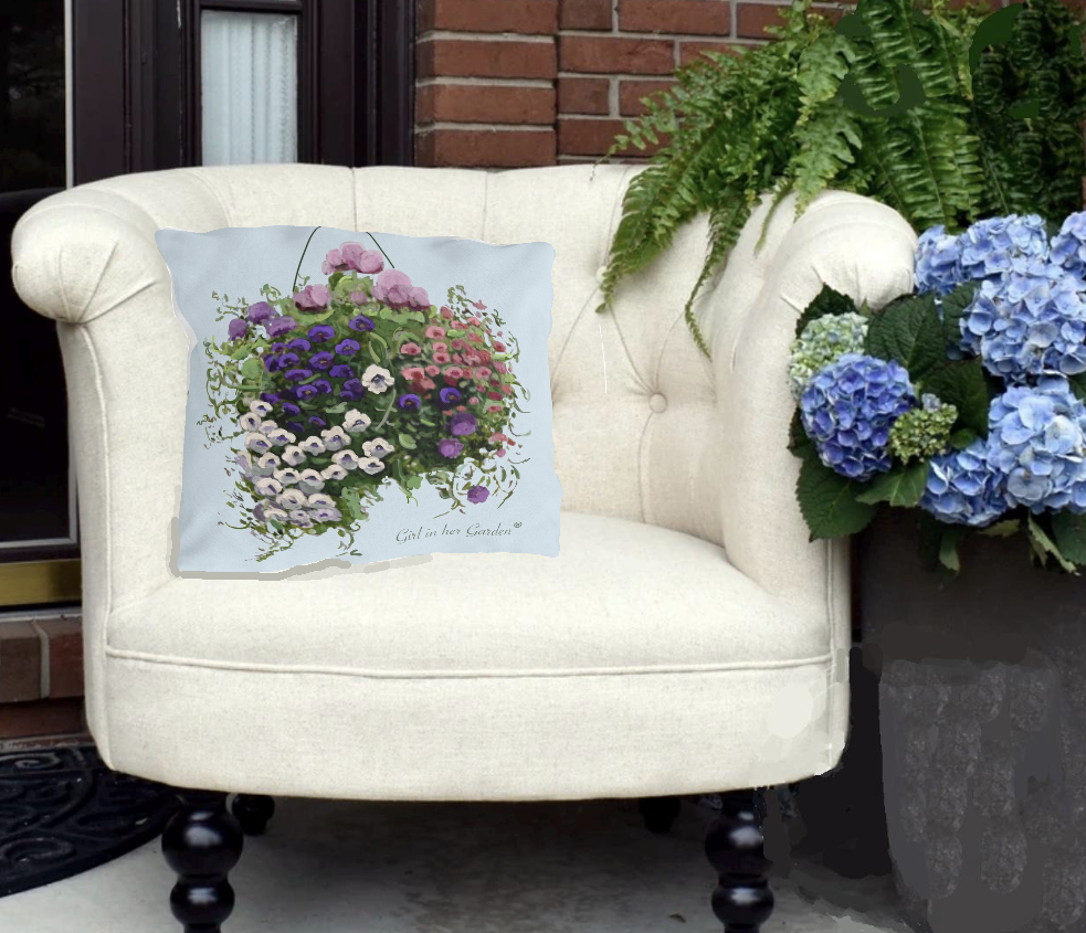 Hanging Basket Outdoor Pillow, Pillow Cover