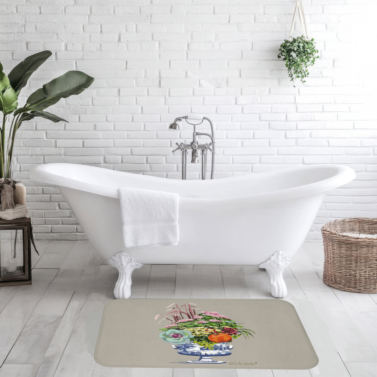 Beige Fall Planter, Kitchen & Bath Cushion Mat