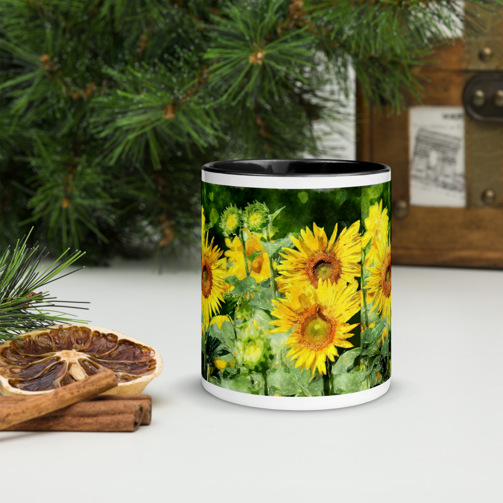 Sunflower Mug with Color Inside