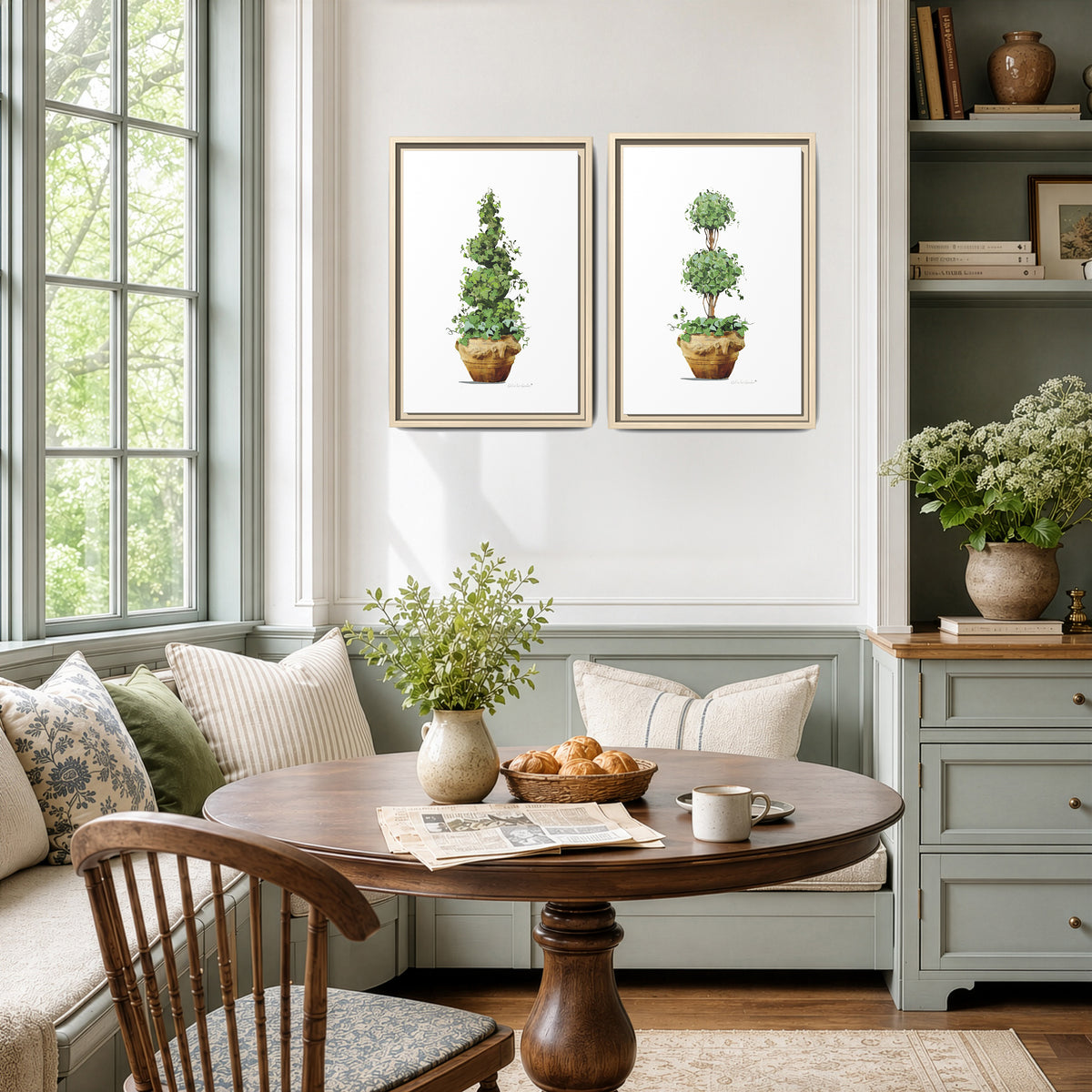 Topiary Garden Planter, Unframed Poster or Canvas Set