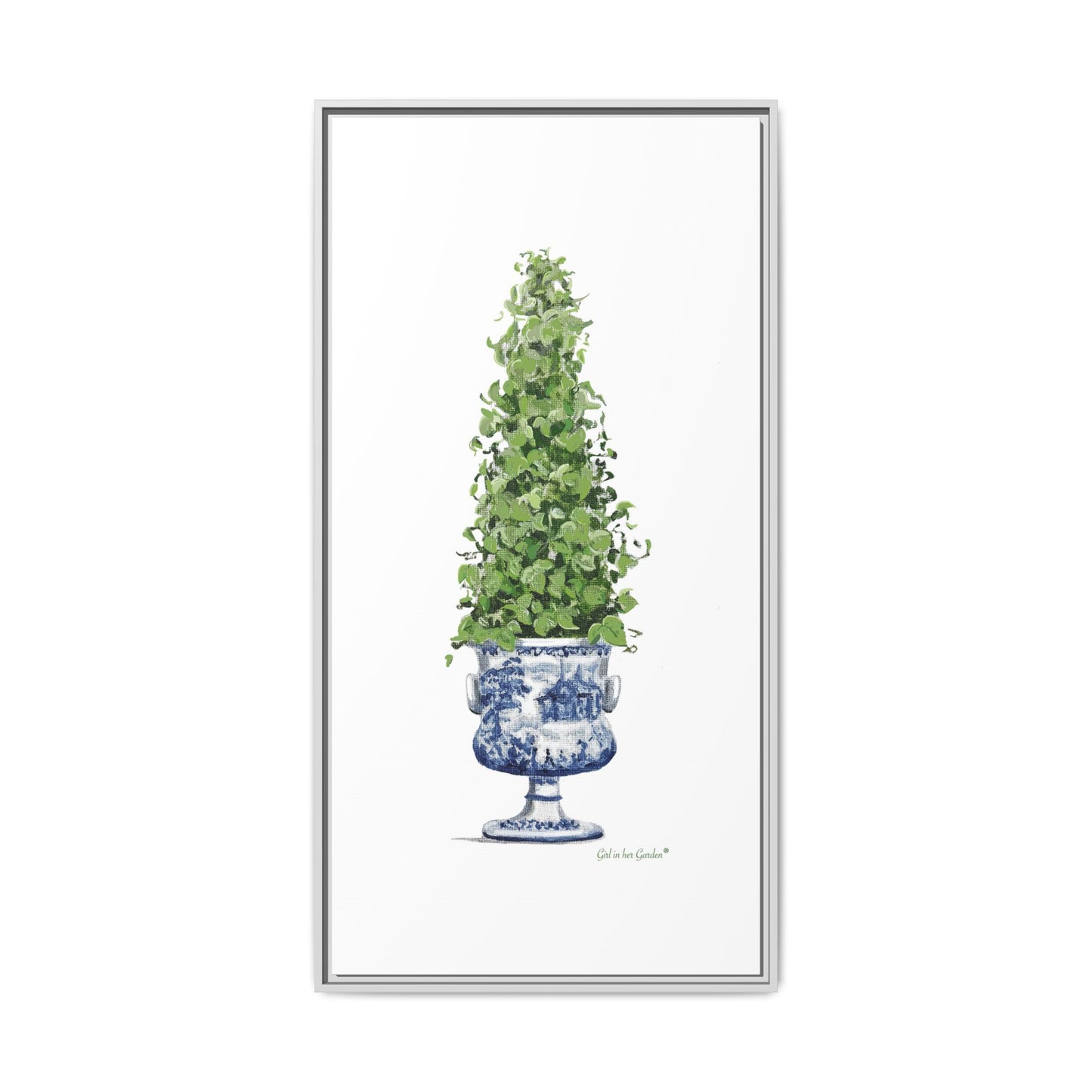 Chinoiserie Topiary Tree, Framed Canvas