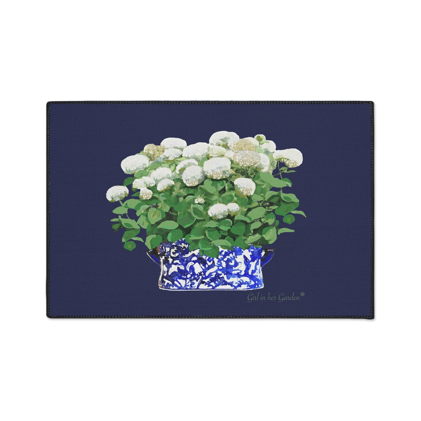 Navy Annabelle Planter Rubber Floor Mat