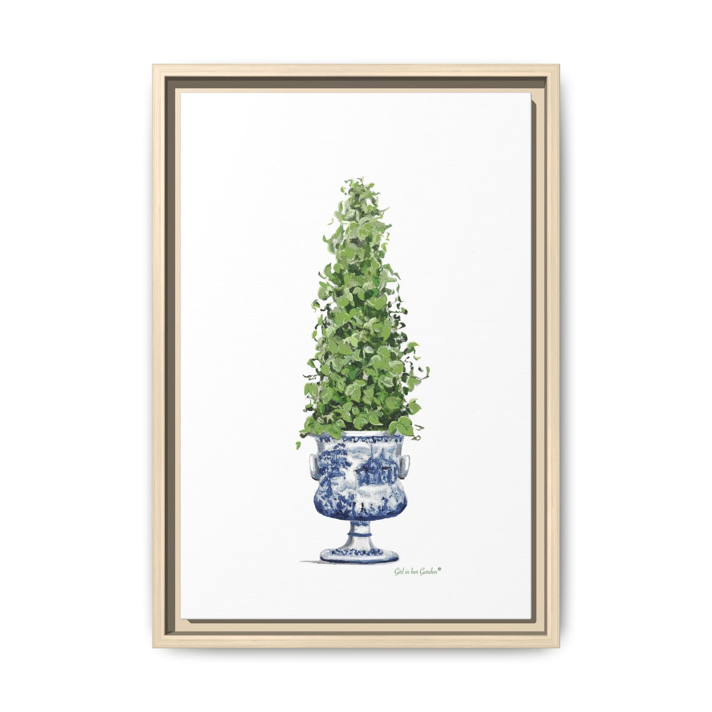 Chinoiserie Topiary Tree, Framed Canvas