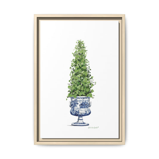 Chinoiserie Topiary Tree, Framed Canvas