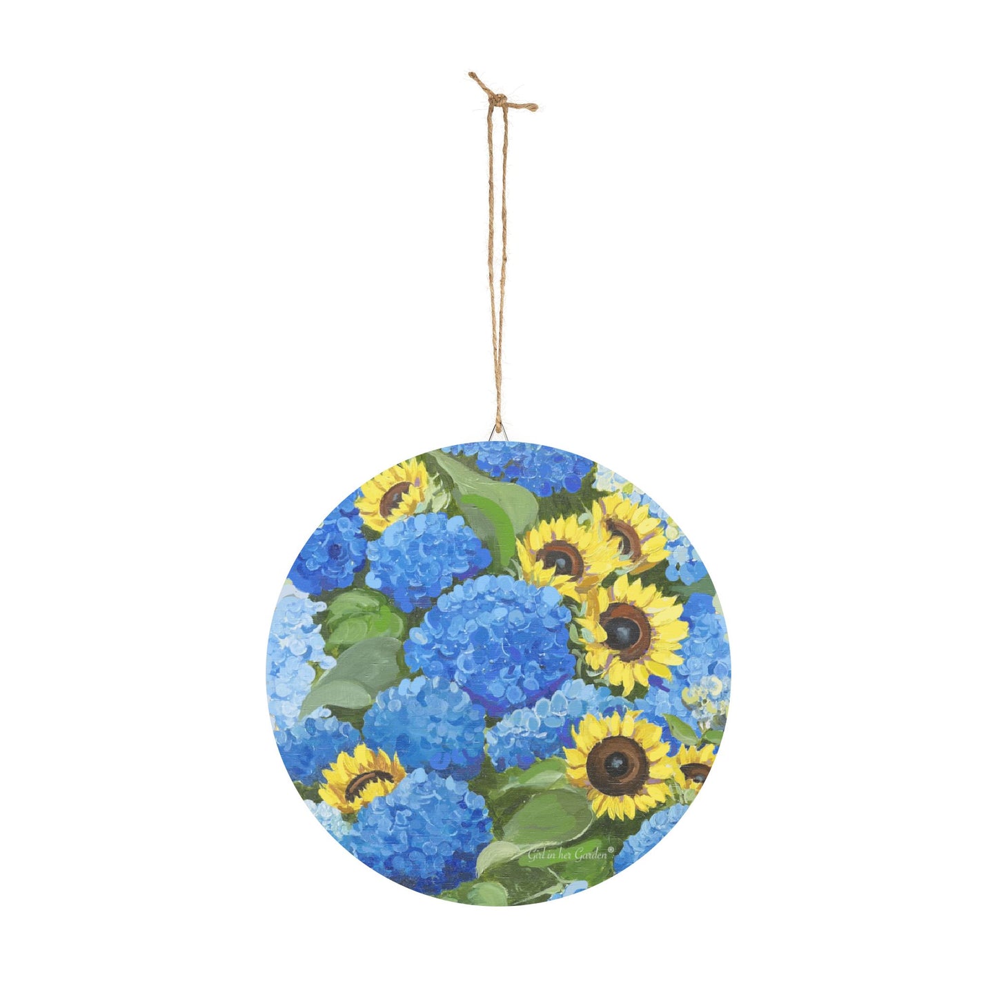 Sunflowers & Hydrangeas Door Hanger