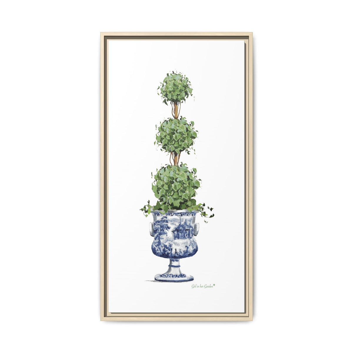 Topiary Trees, Framed Canvas Set of Four