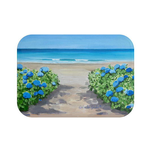 KItchen & Bath Cushion Mat, Hydrangeas on the Beach