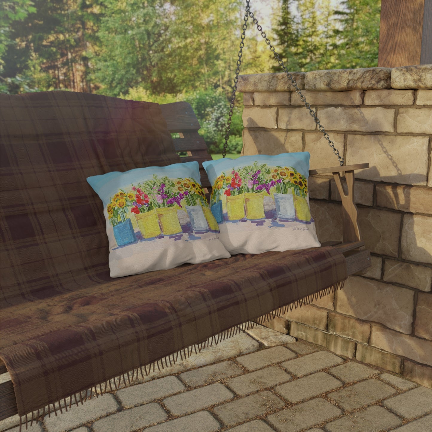 Sunflower Bouquets Outdoor Pillows