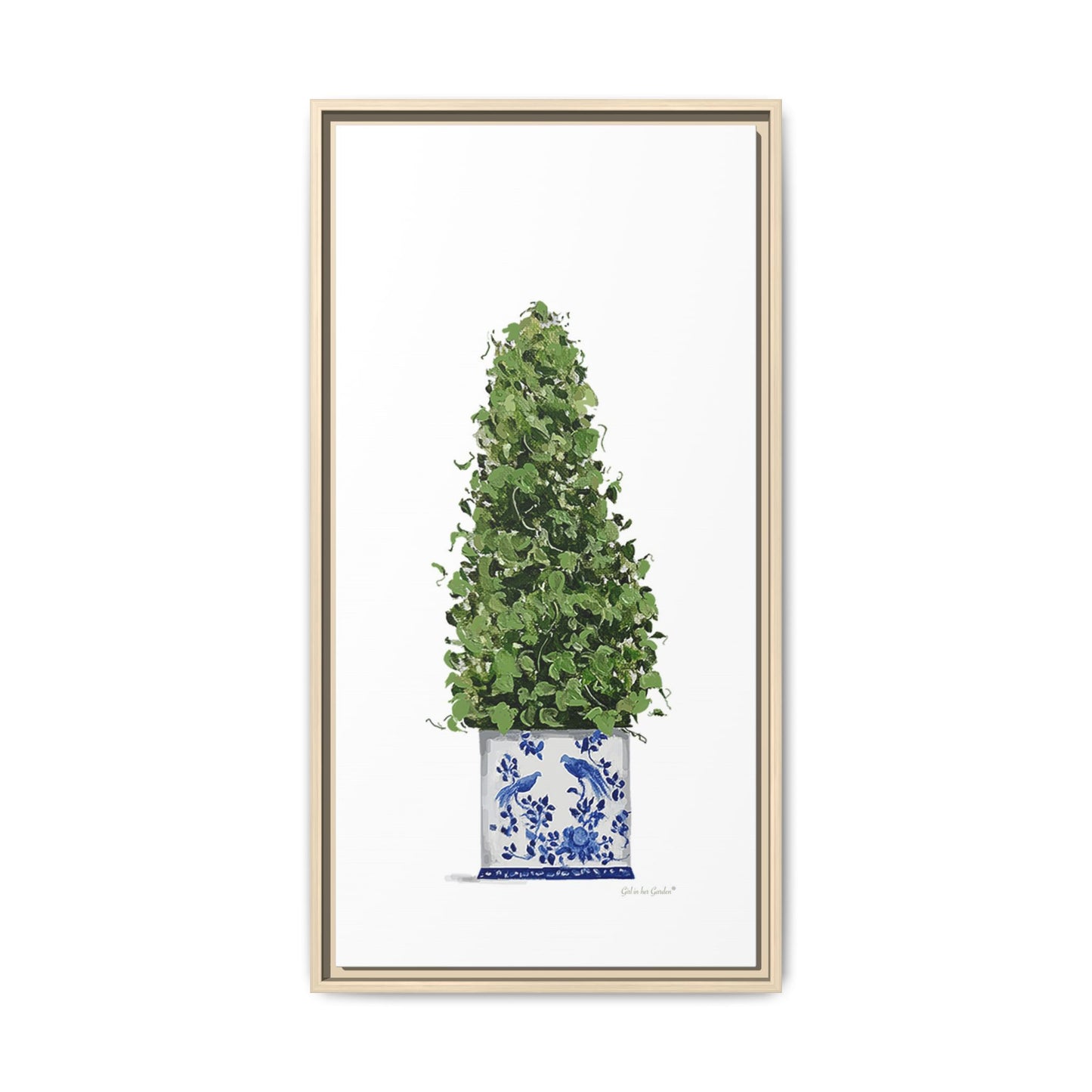 Chinoiserie Topiary Tree, Framed Canvas