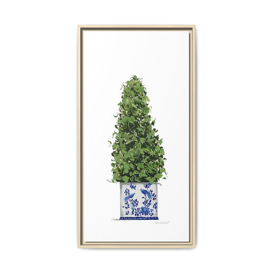 Chinoiserie Topiary Tree, Framed Canvas