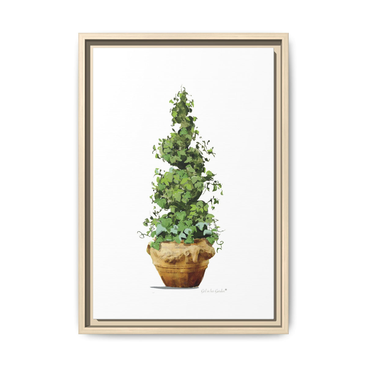 Topiary Garden Planter Set, Framed Canvas