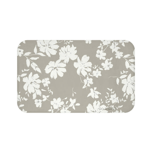 Beige Botanical Kitchen & Bath Cushion Mat