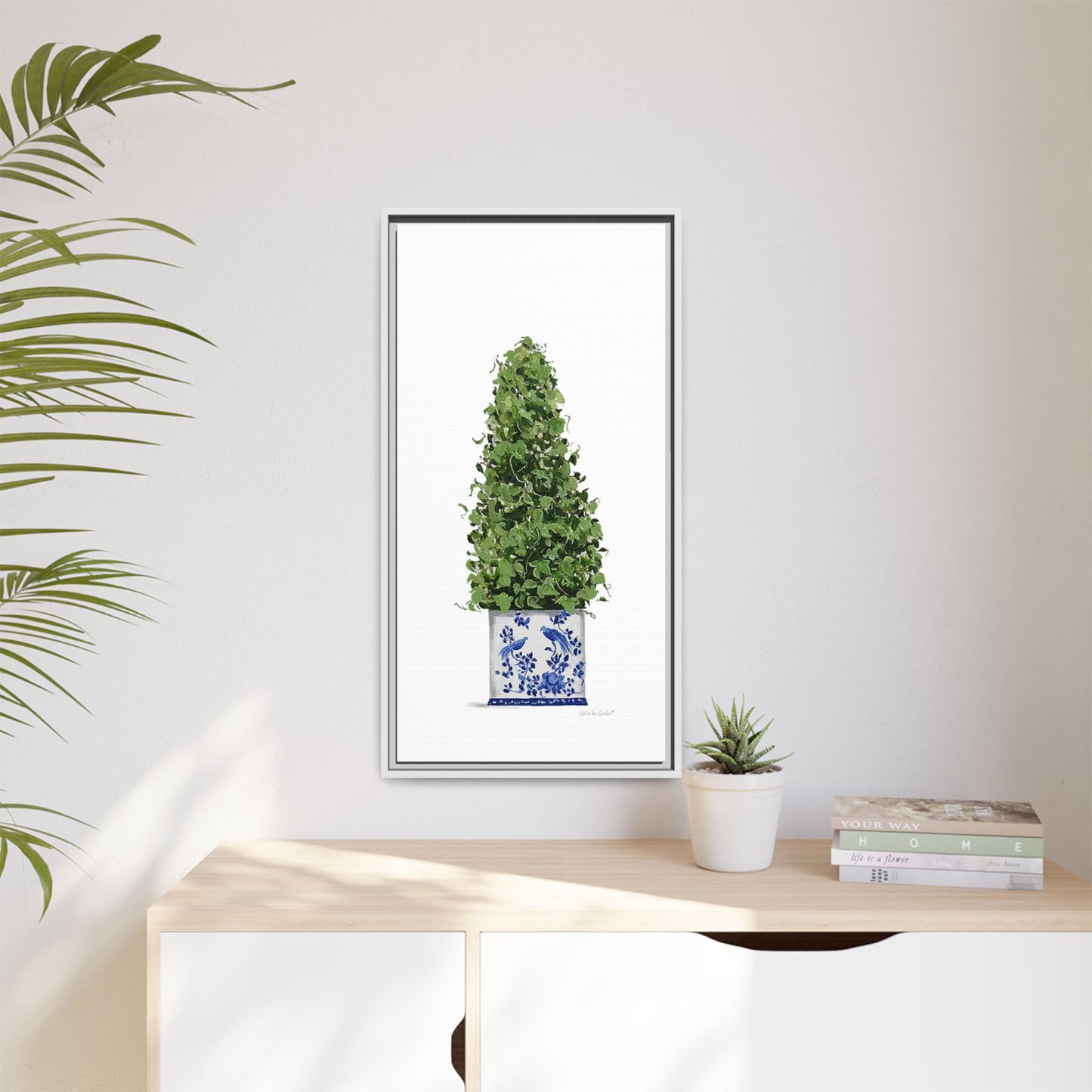 Chinoiserie Topiary Tree, Framed Canvas