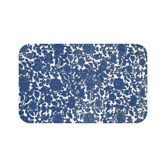 Kitchen, Bath Cushion Mat, Blue Chinoiserie