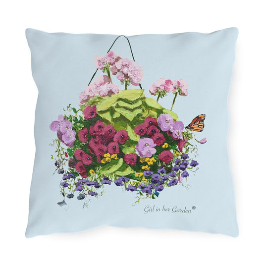 Hanging Basket 2 Outdoor Pillow, Pillow Cover