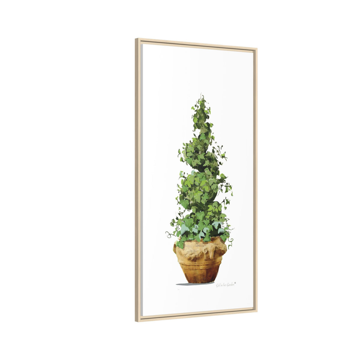 Spiral Topiary Garden Planter Framed Canvas