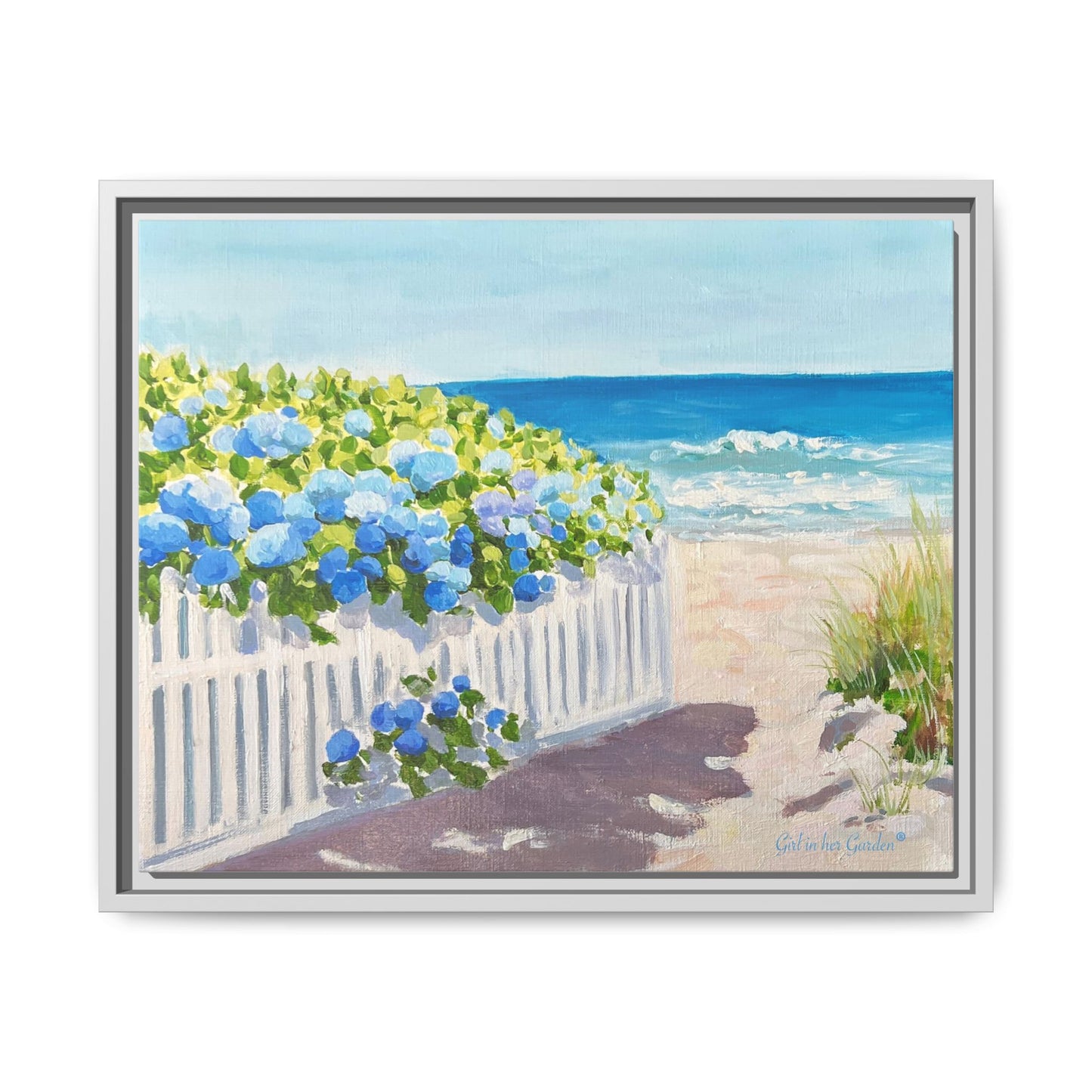 Coastal Hydrangeas on a Beach Path