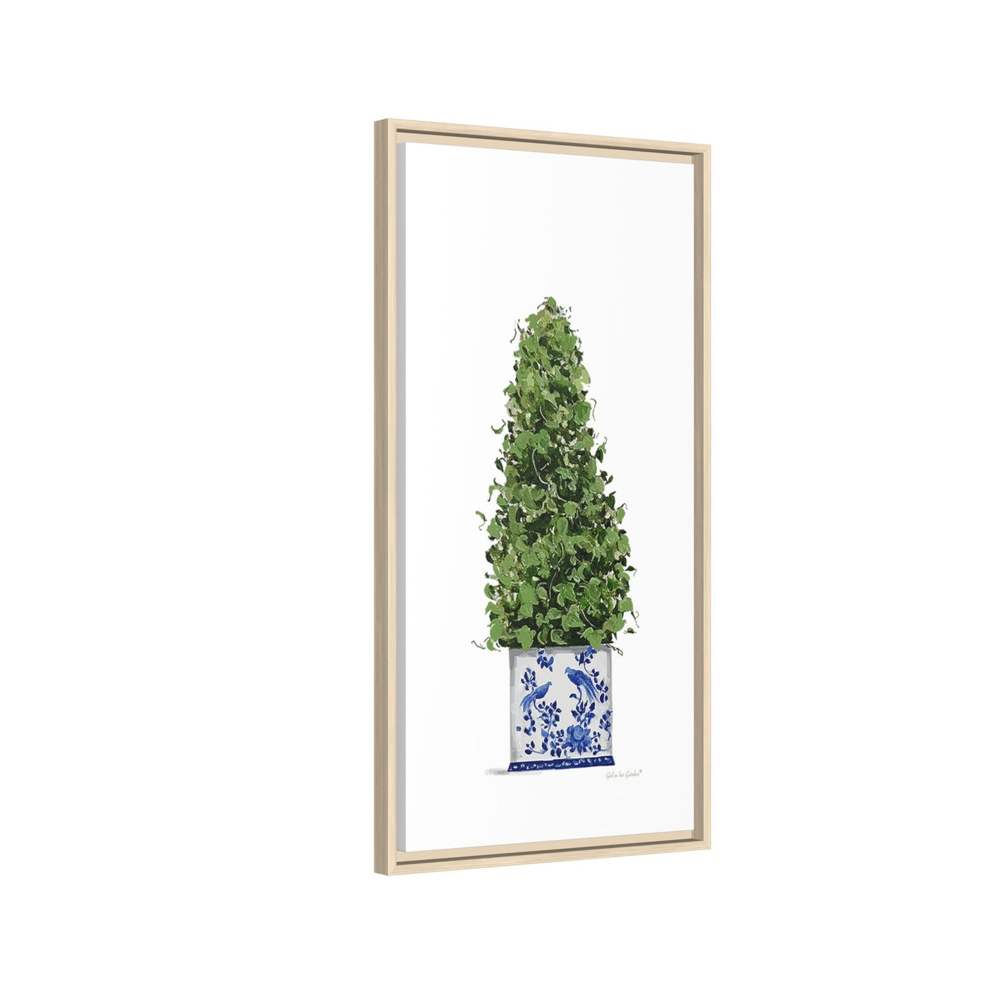 Chinoiserie Topiary Tree, Framed Canvas