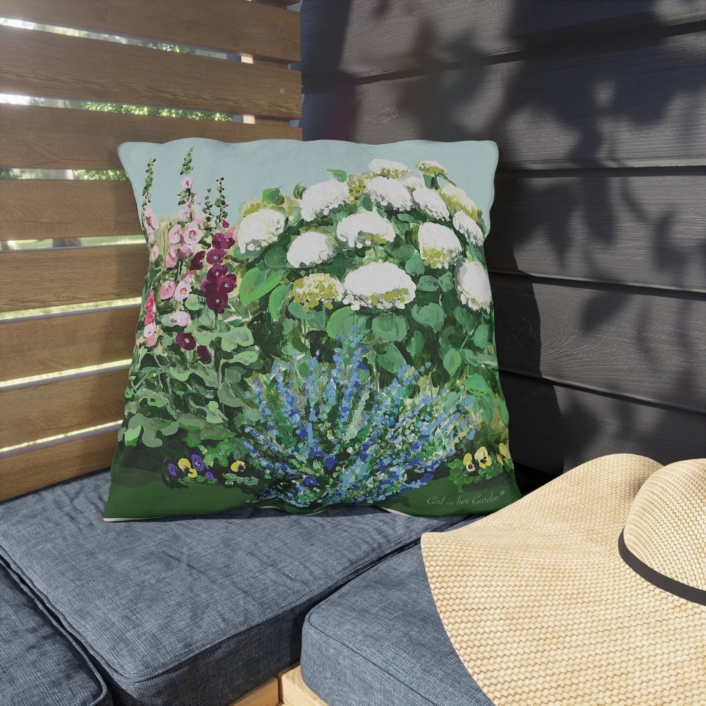 Hydrangea Garden Outdoor Pillows