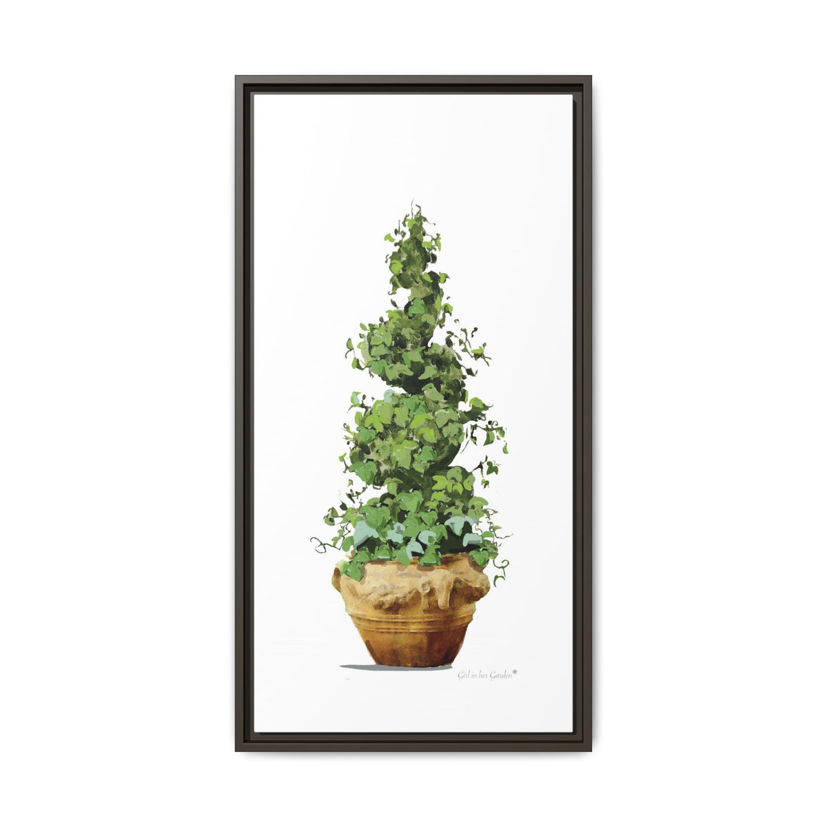 Spiral Topiary Garden Planter Framed Canvas