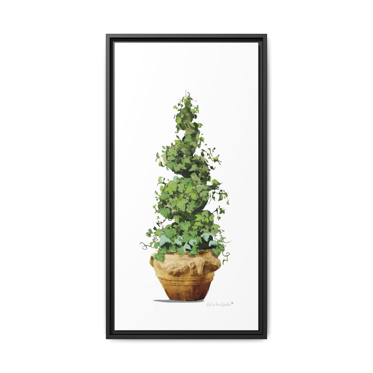 Spiral Topiary Garden Planter Framed Canvas