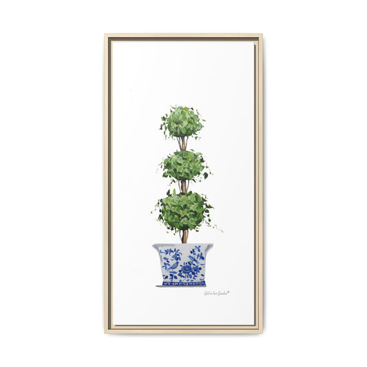 Triple Topiary Tree, Framed Canvas