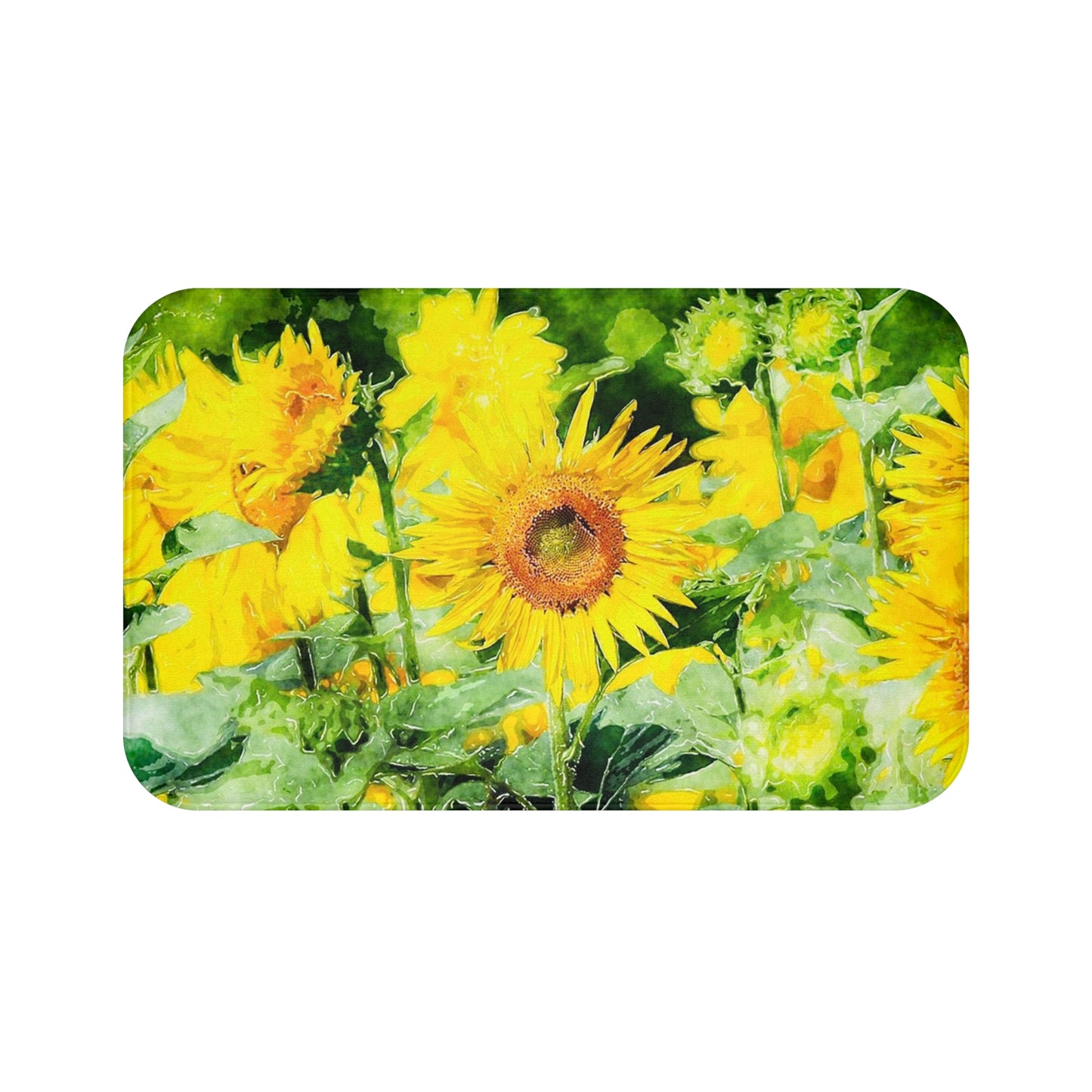Kitchen, Bath Cushion Mat, Sunflowers