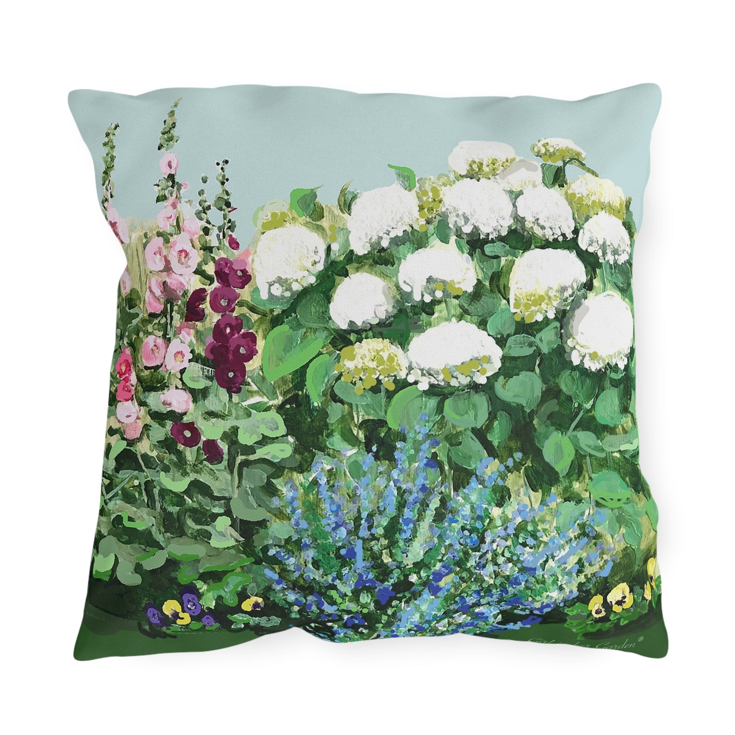 Hydrangea Garden Outdoor Pillows