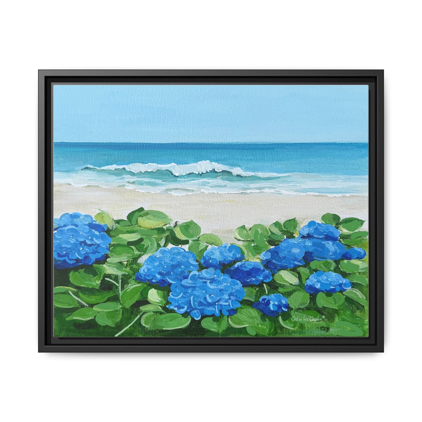 Blue Hydrangeas by the Beach