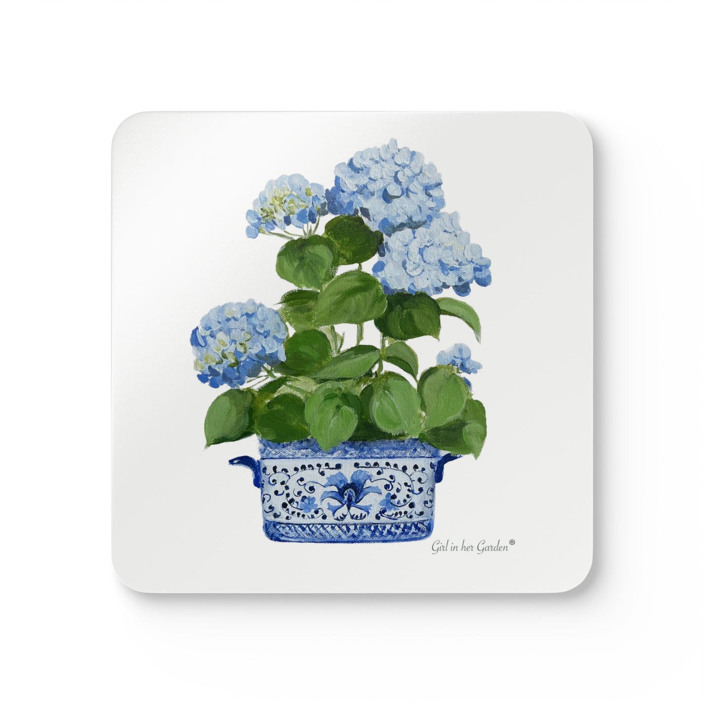 Hydrangea Corkwood Coaster Set