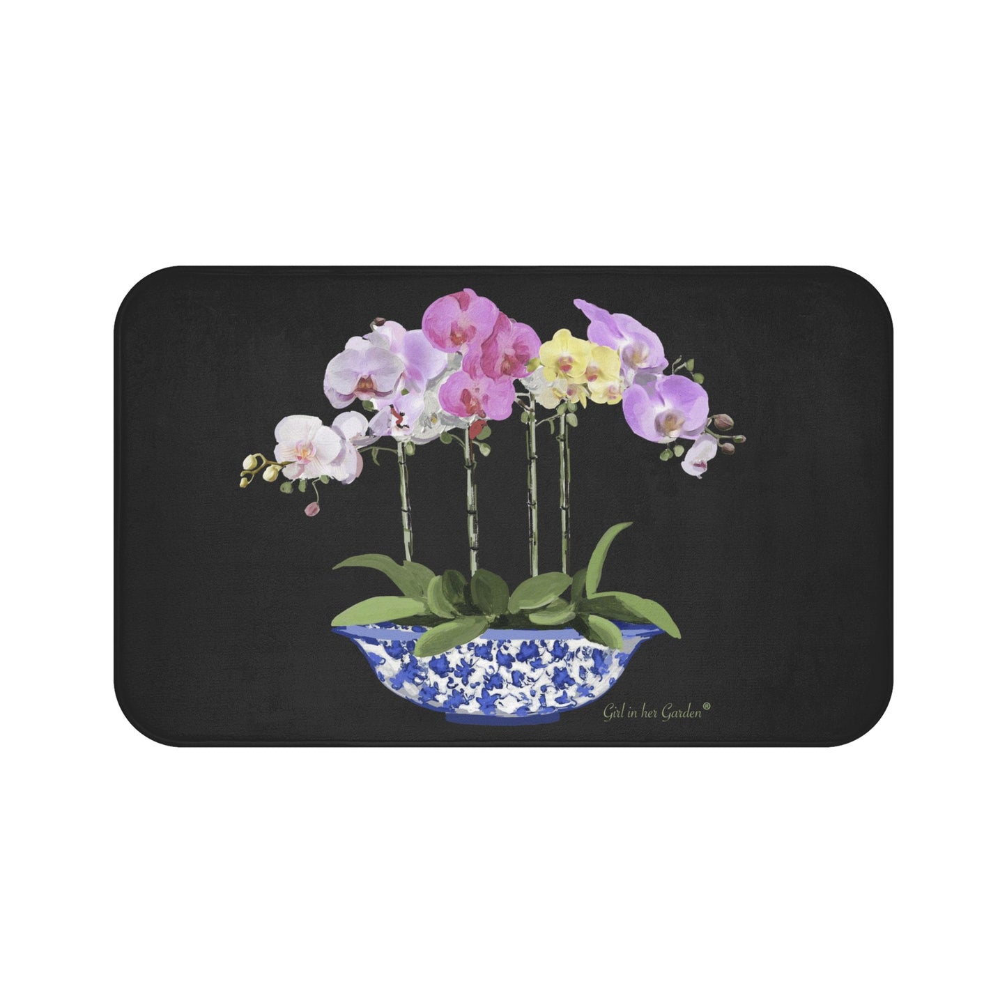 KItchen, Bath  Cushion Mat, Black Orchid Planter