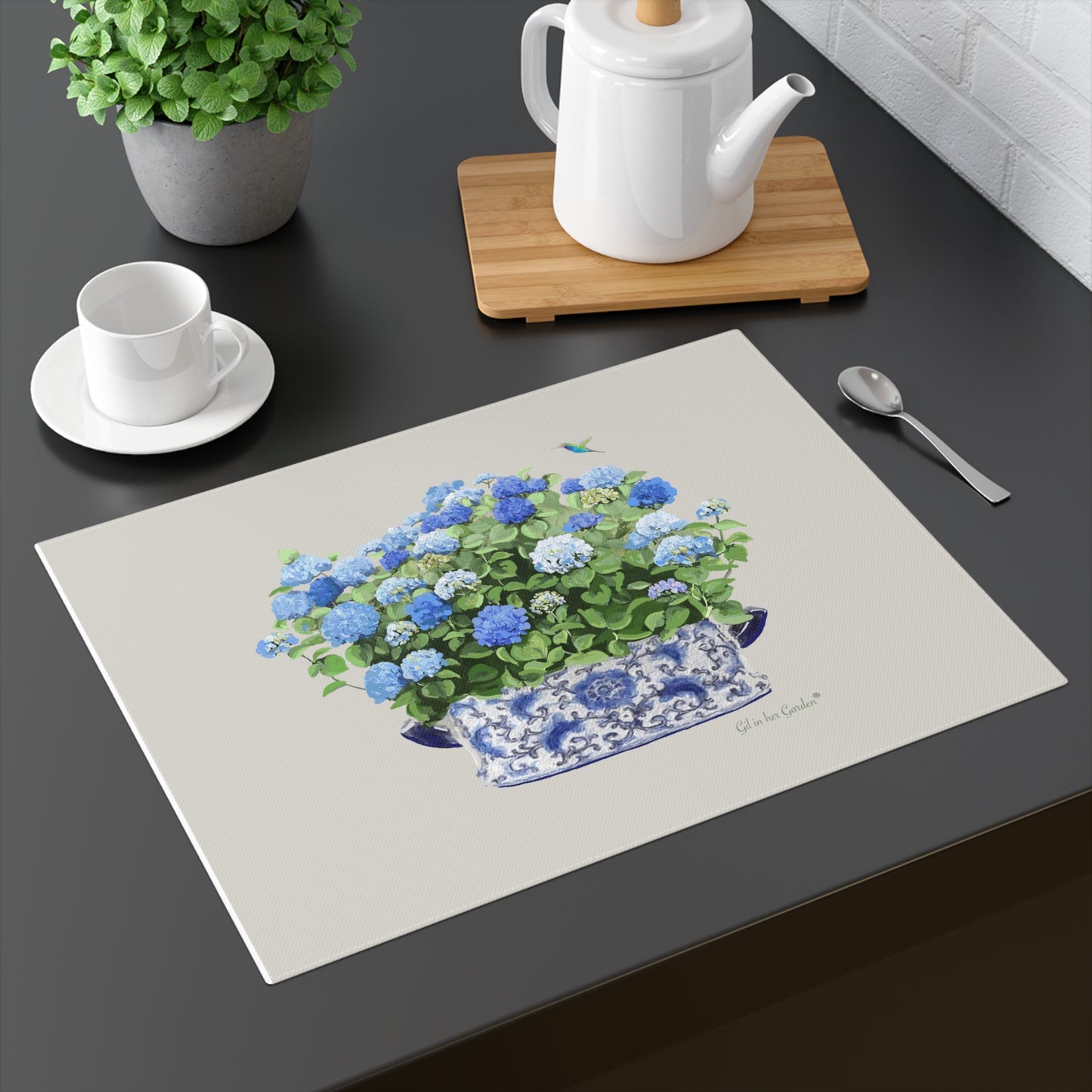 Hydrangea Placemat- Set of Two