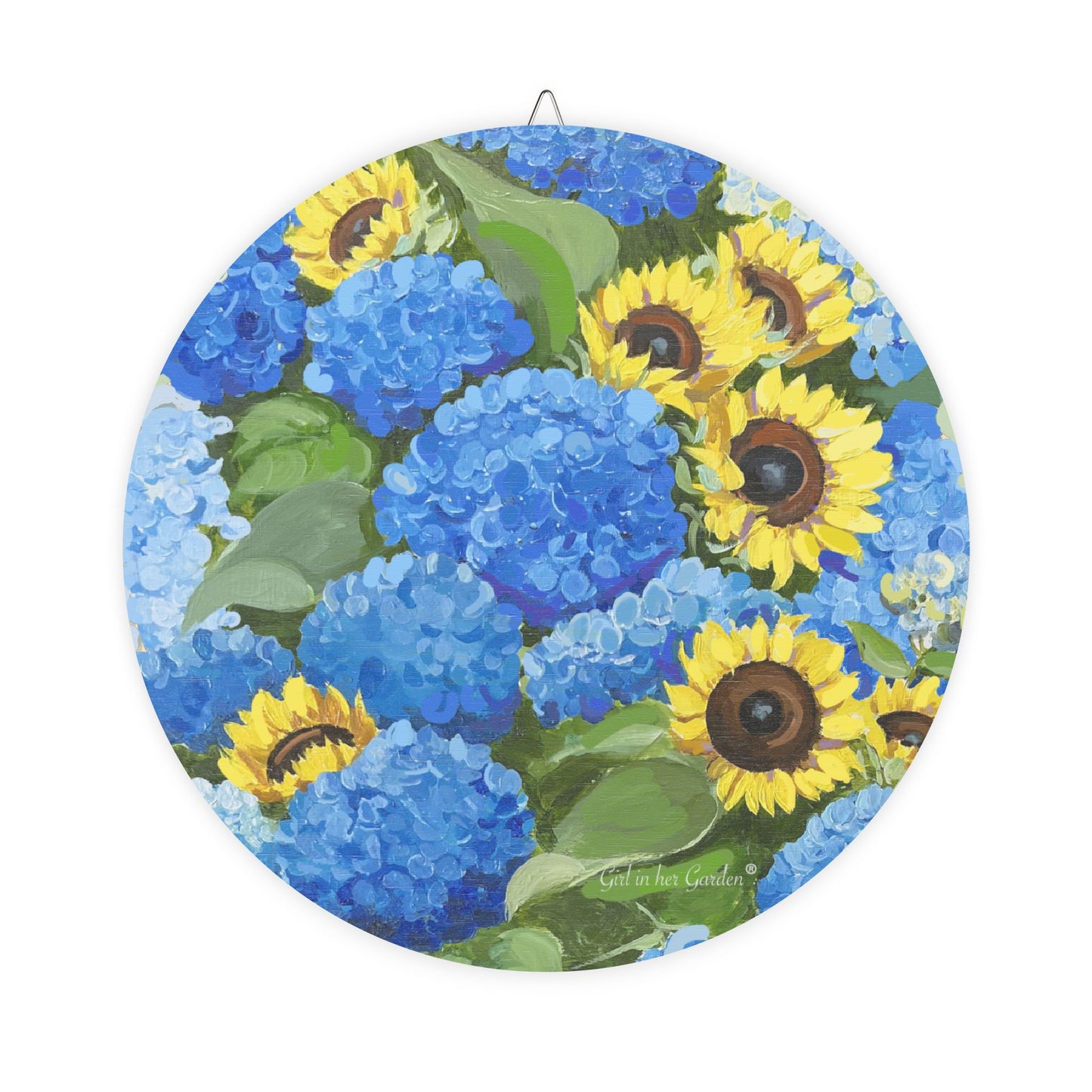 Sunflowers & Hydrangeas Door Hanger