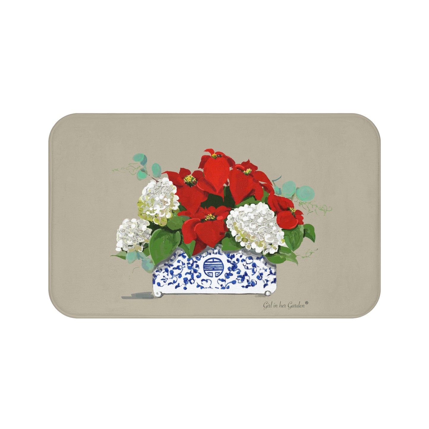 Beige Christmas Planter, Kitchen & Bath Cushion Mat