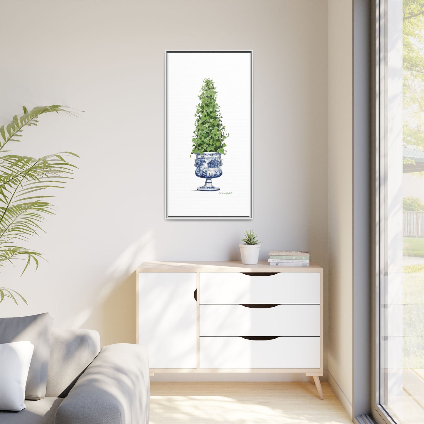 Chinoiserie Topiary Tree, Framed Canvas