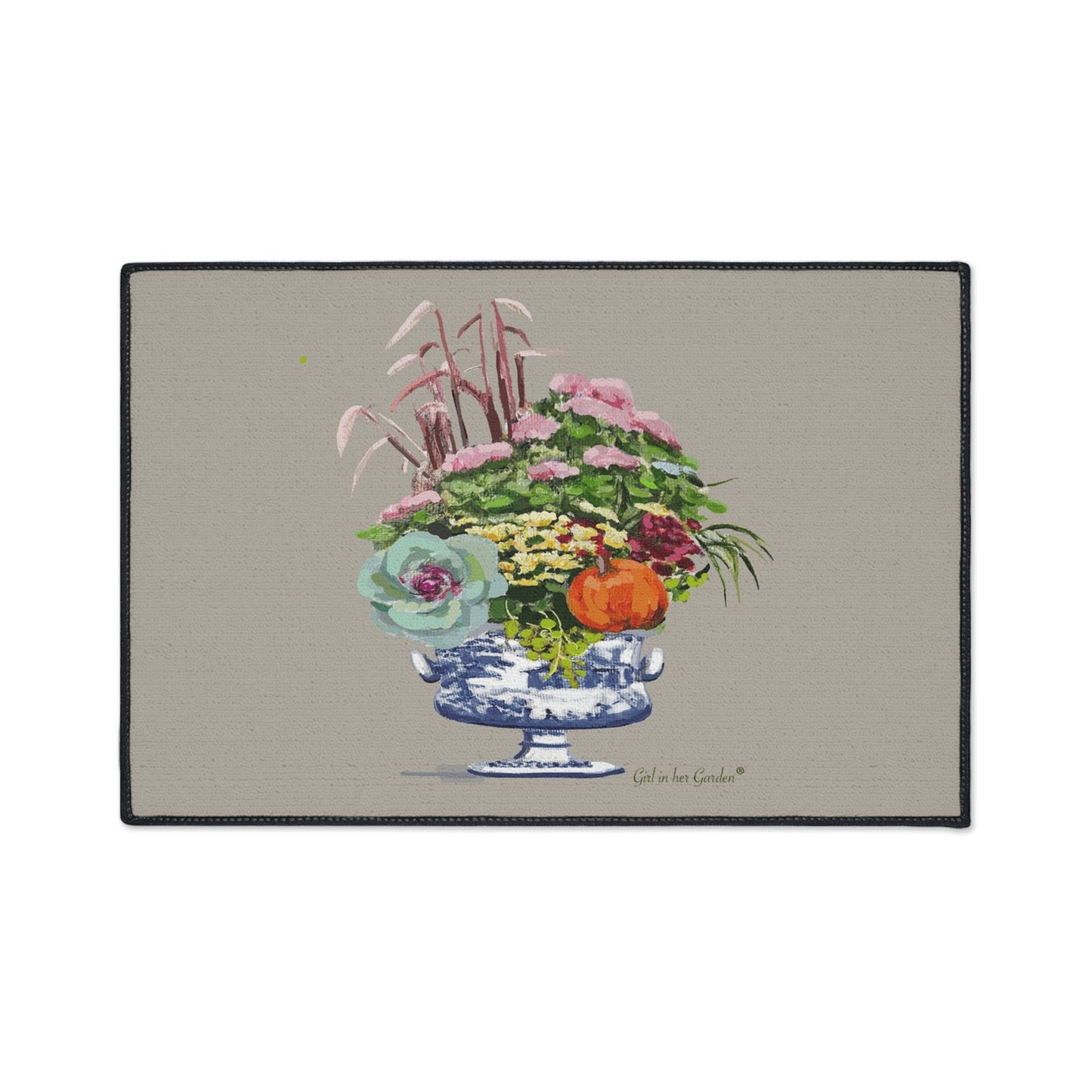 Beige Fall Planter Floor Mat