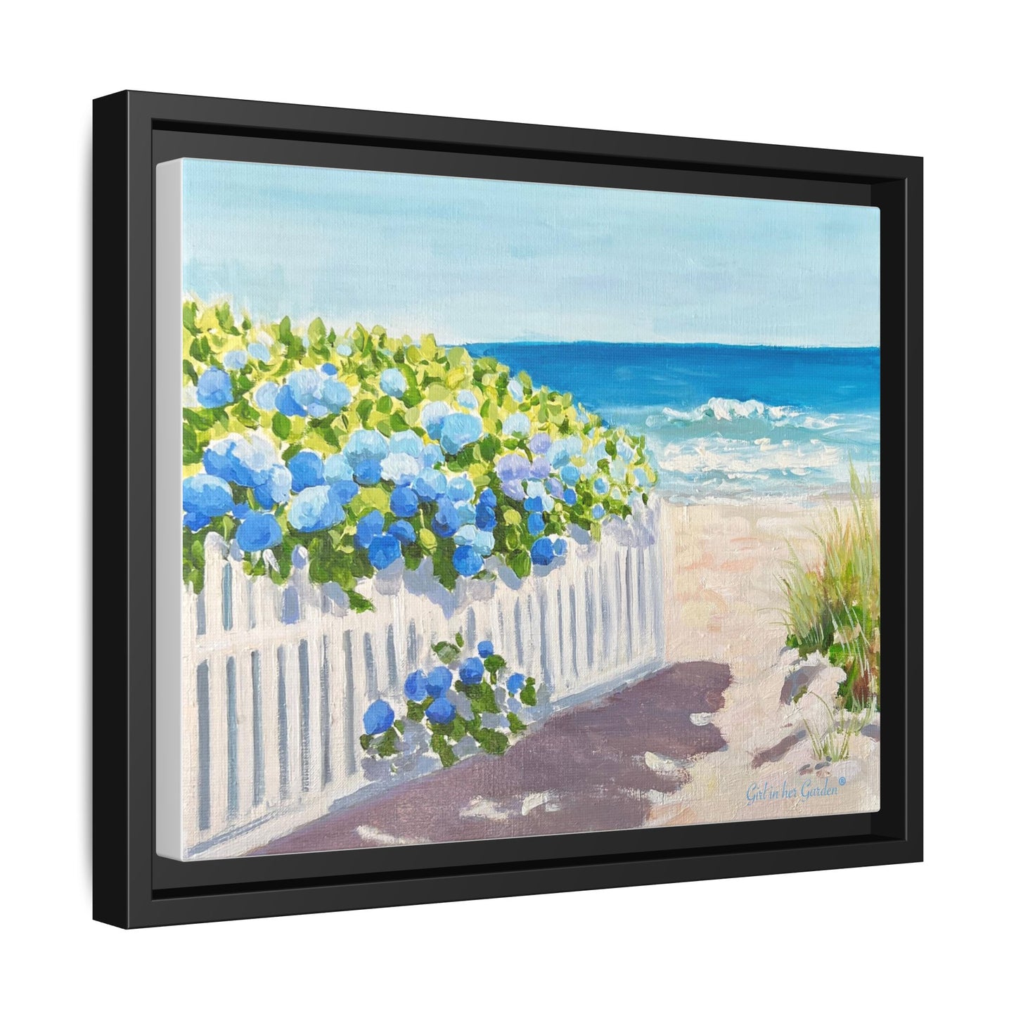 Coastal Hydrangeas on a Beach Path