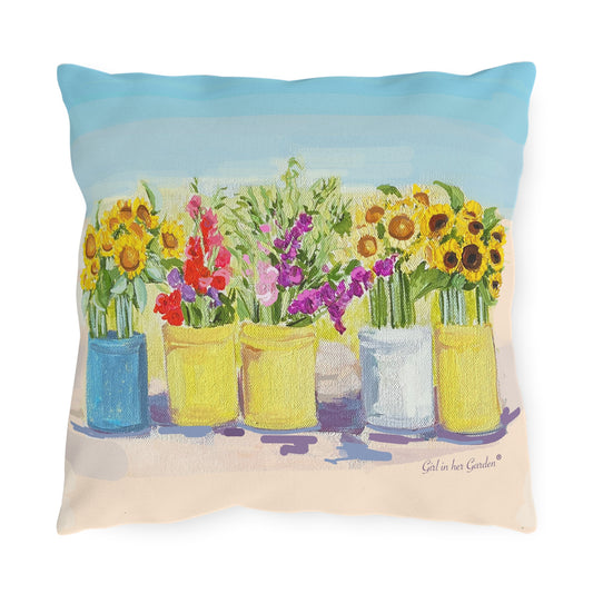 Sunflower Bouquets Outdoor Pillows