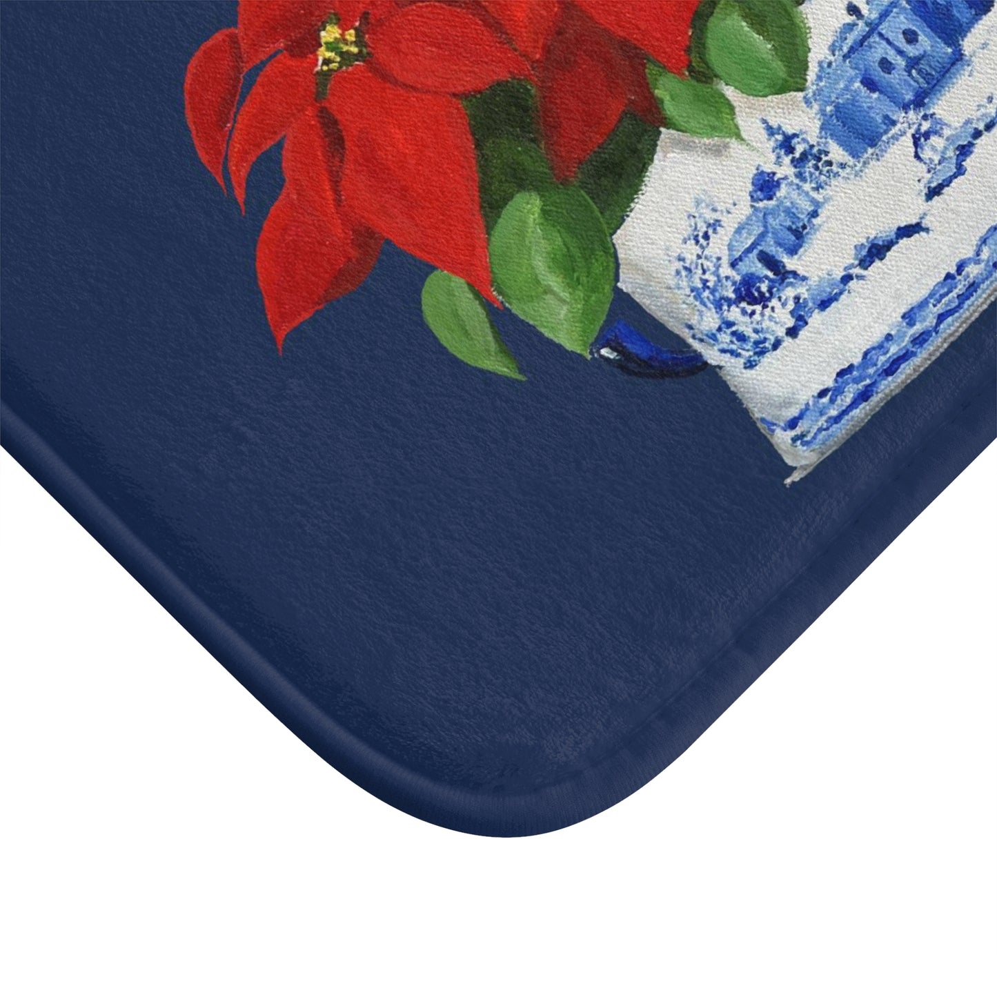 Kitchen, Bath Cushion Mat, Christmas Poinsettias
