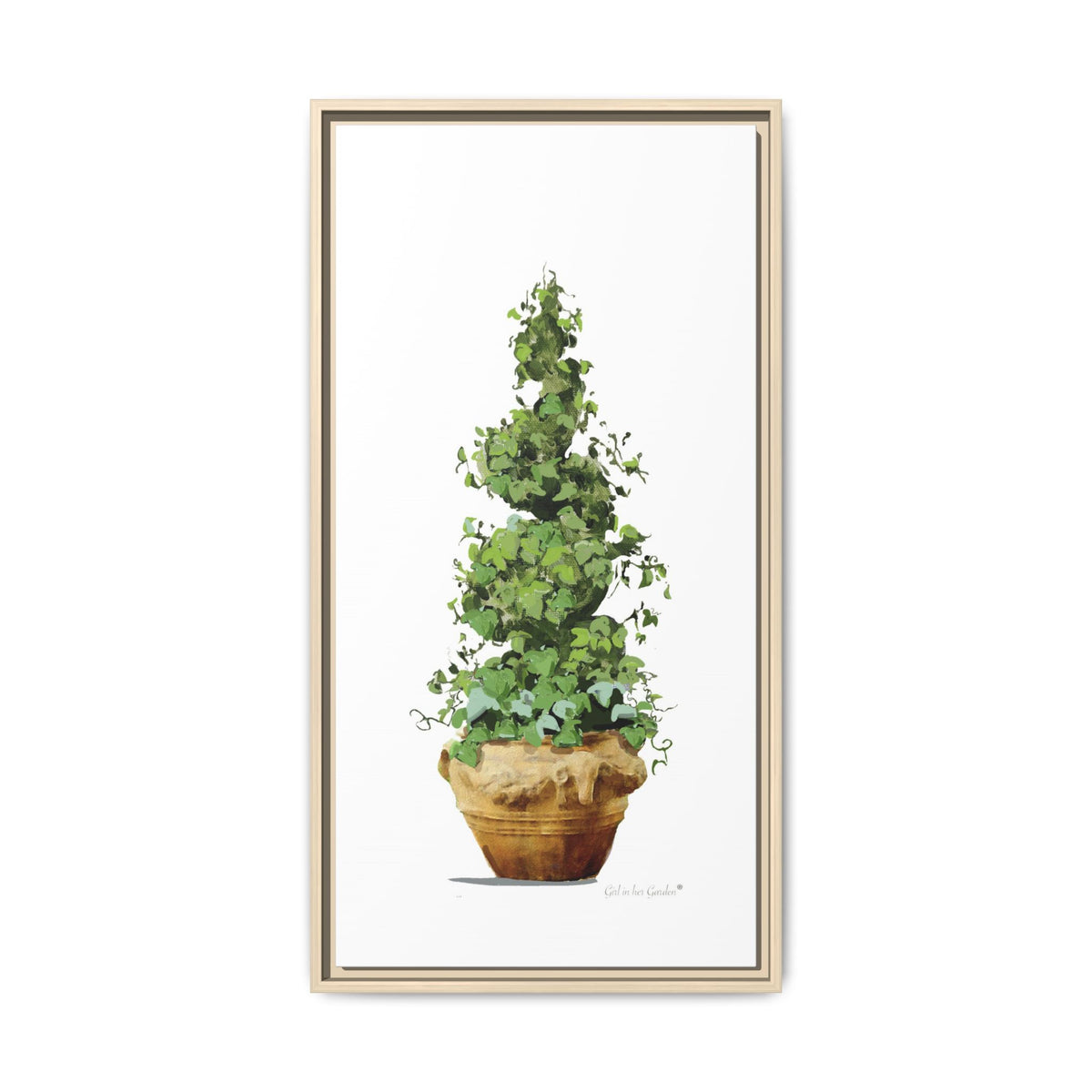 Spiral Topiary Garden Planter Framed Canvas