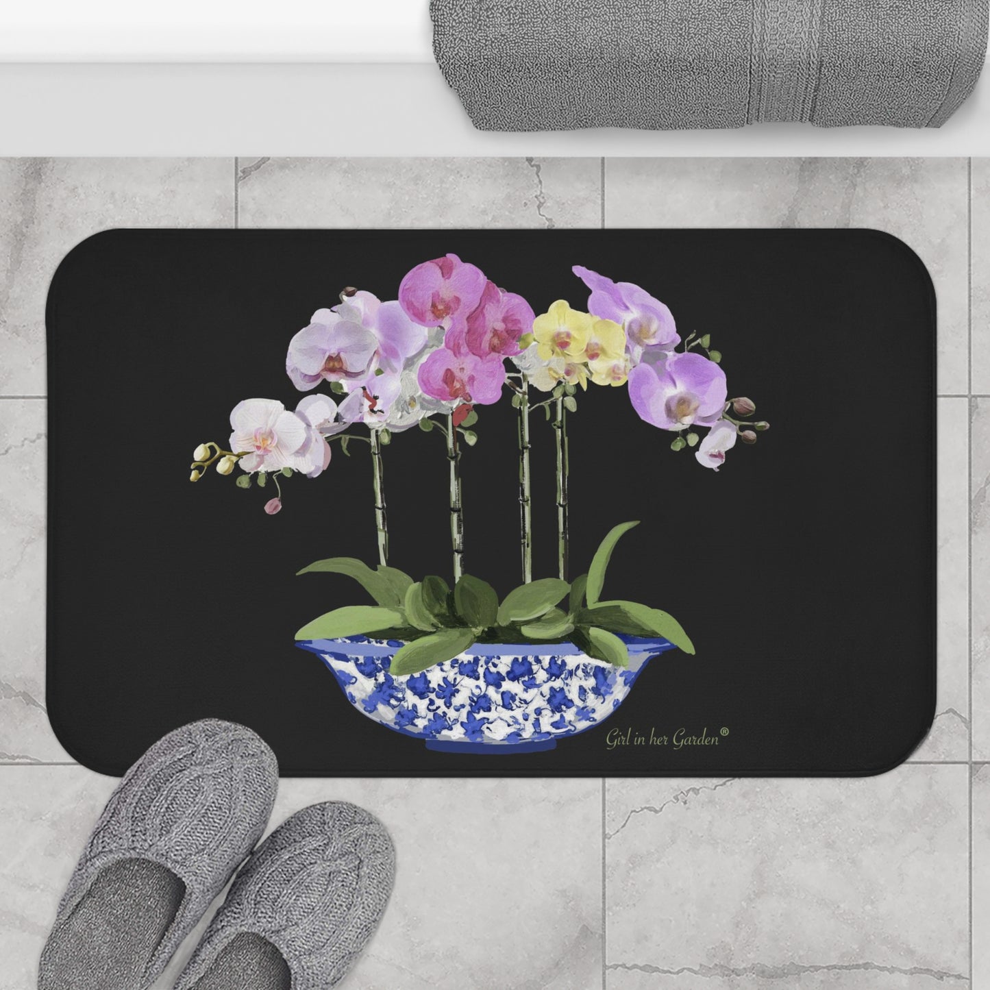 KItchen, Bath  Cushion Mat, Black Orchid Planter