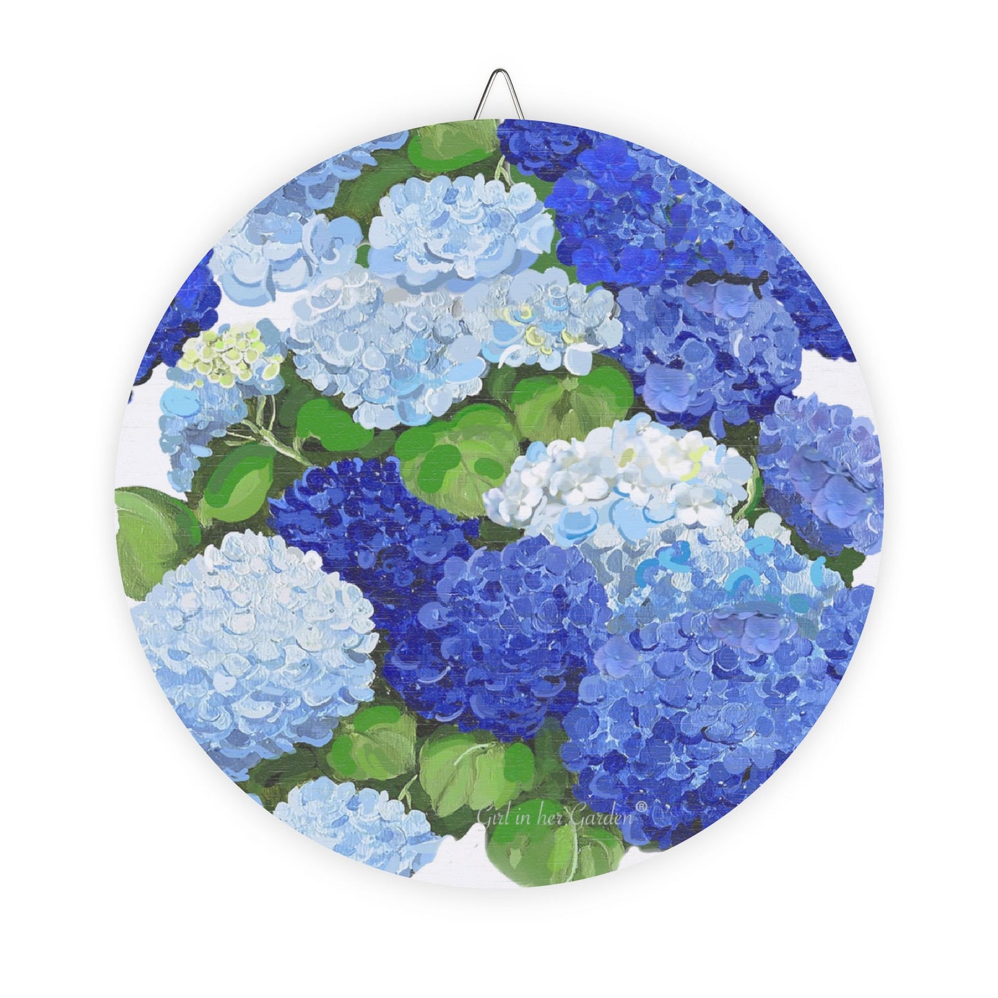 Multi-Blue Hydrangea Door Hanger