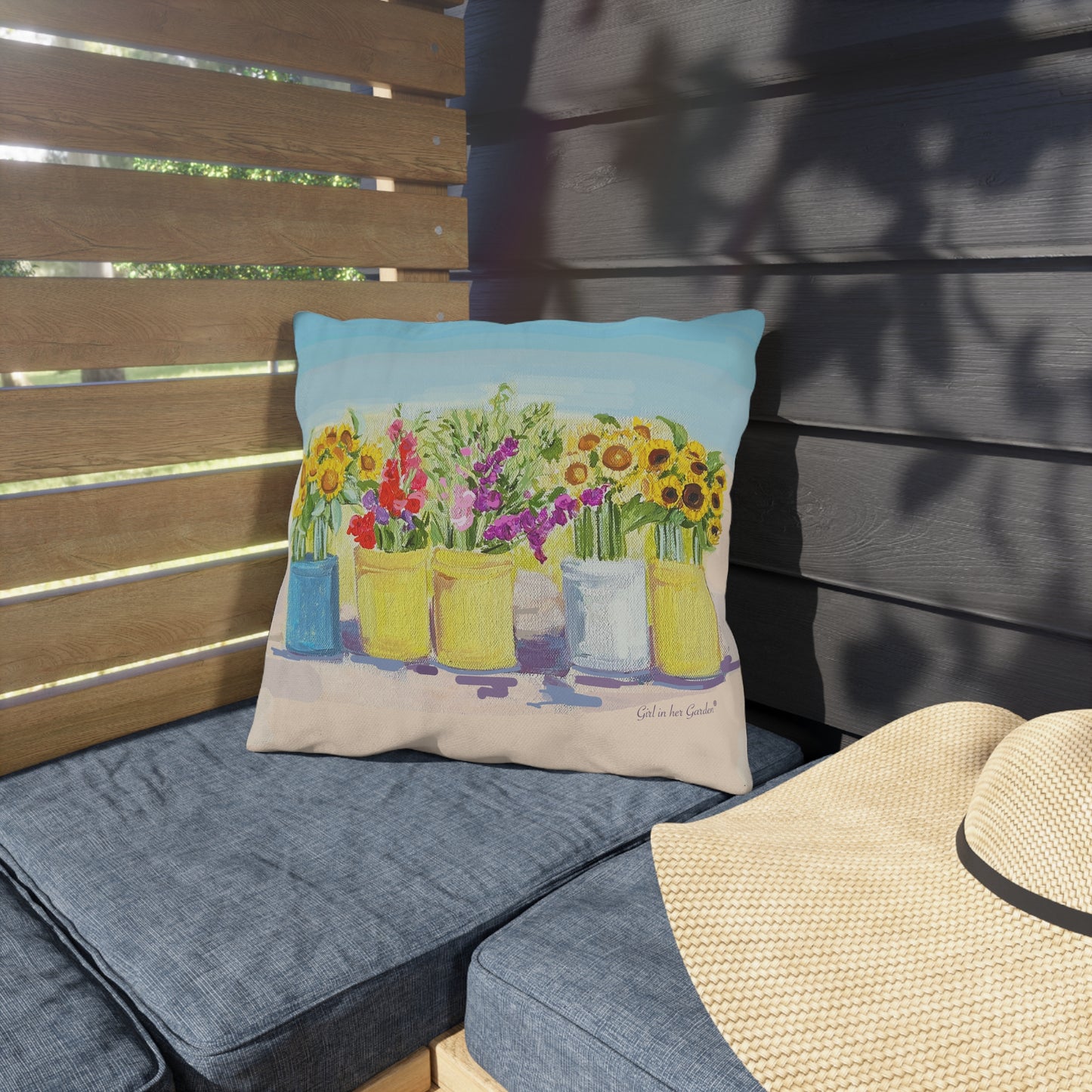 Sunflower Bouquets Outdoor Pillows