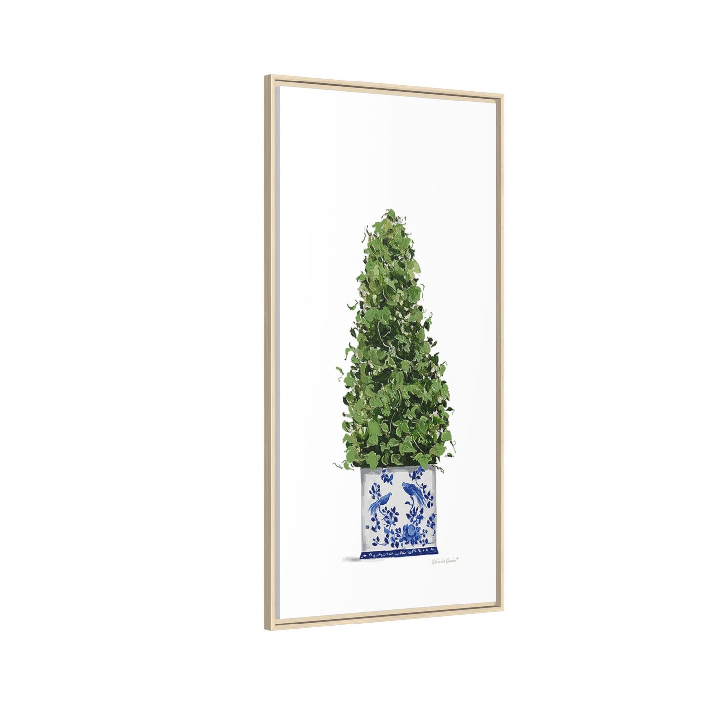 Chinoiserie Topiary Tree, Framed Canvas