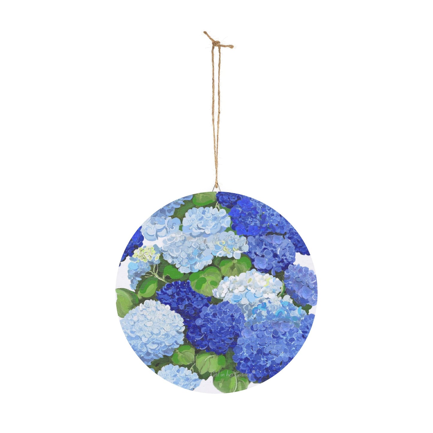 Multi-Blue Hydrangea Door Hanger