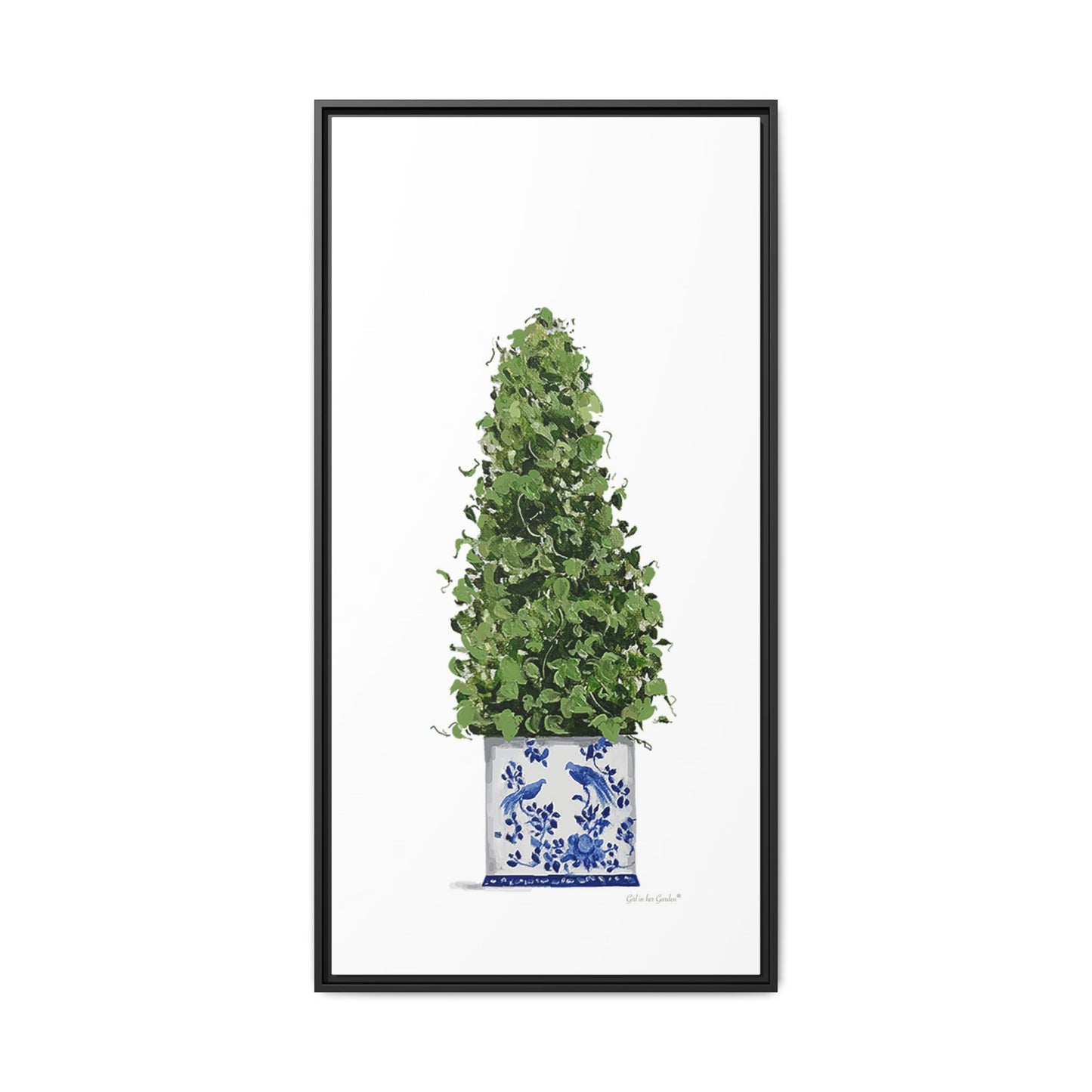 Chinoiserie Topiary Tree, Framed Canvas